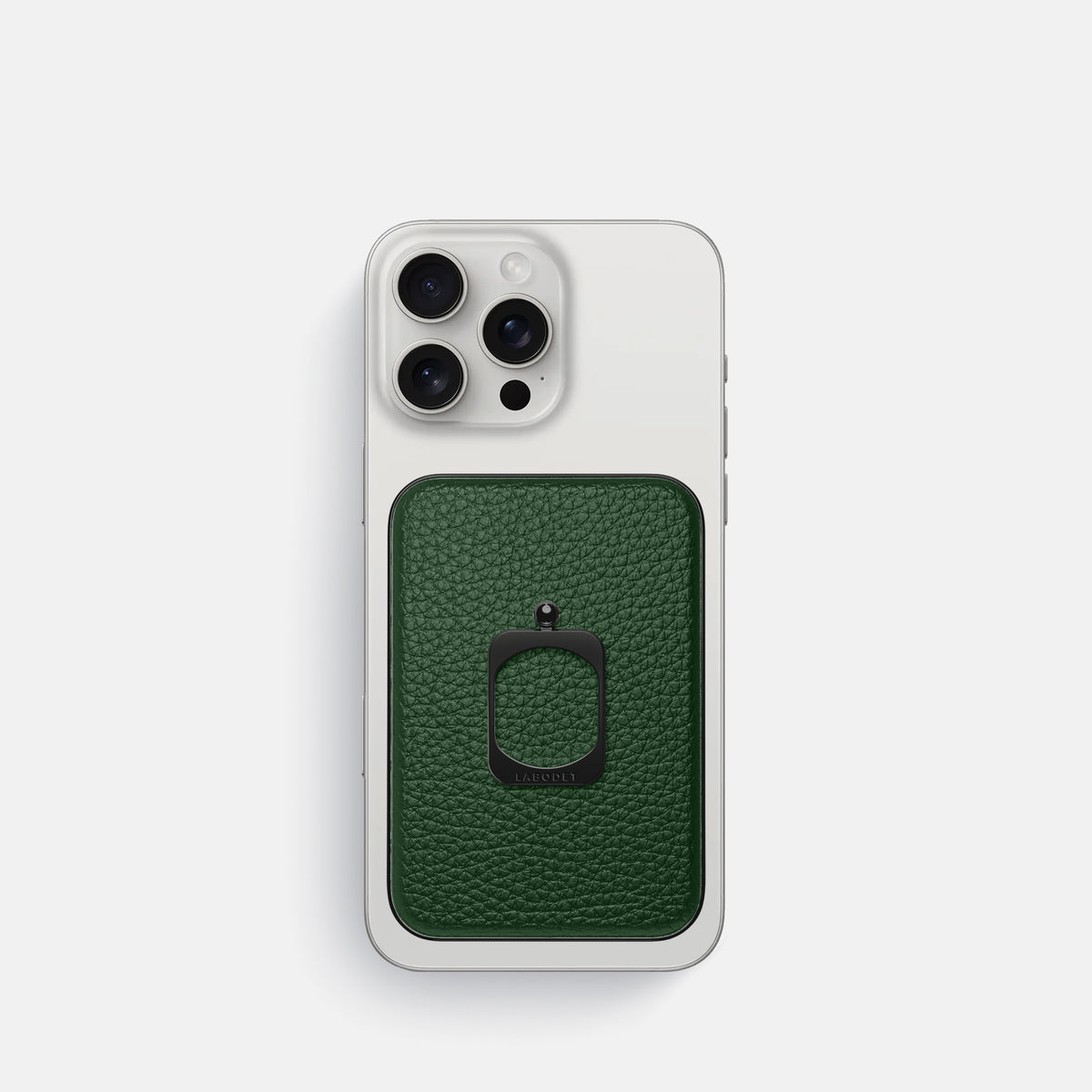 Dark Green iPhone 16 Pro MagSafe Ring Calf with Black Metal -2 | Dark-Green-Black