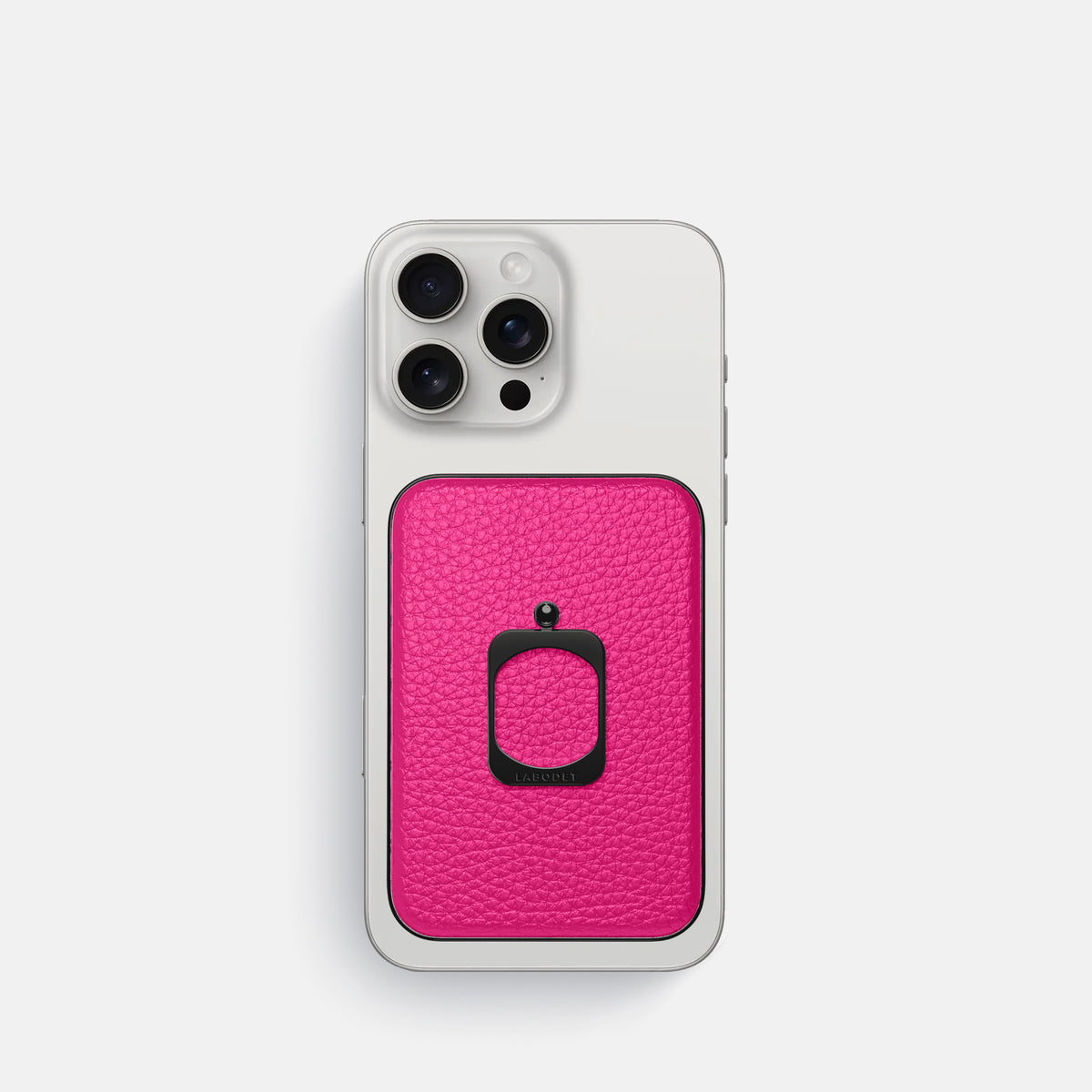 Magenta iPhone 16 Pro MagSafe Ring Calf with Black Metal -2 | Magenta-Black