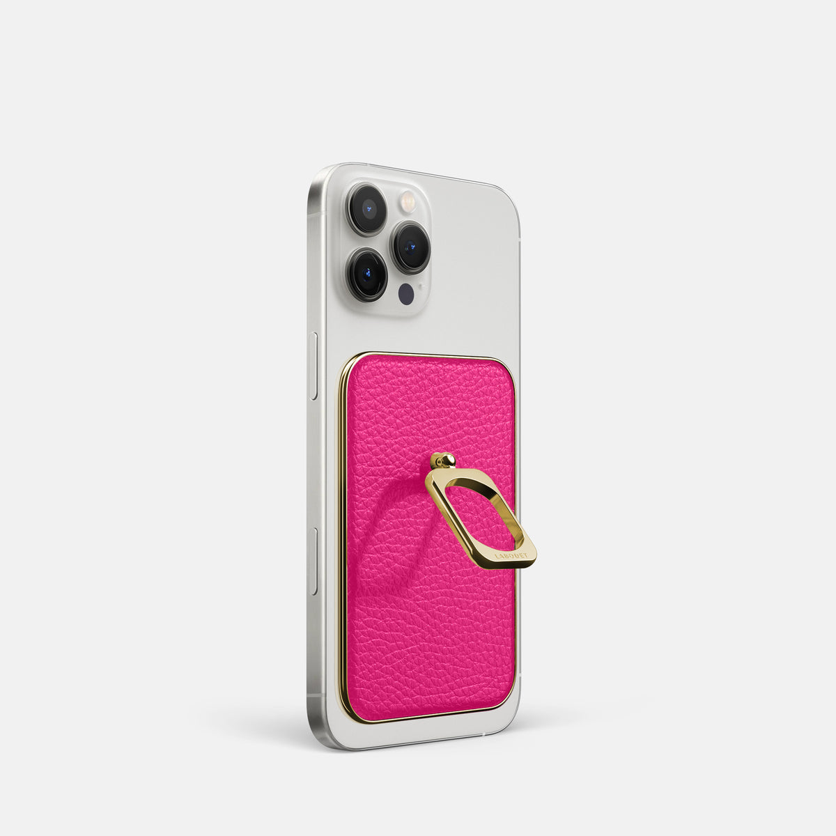 Magenta iPhone 16 Pro MagSafe Ring Calf with Gold Metal -1 | Magenta-Gold