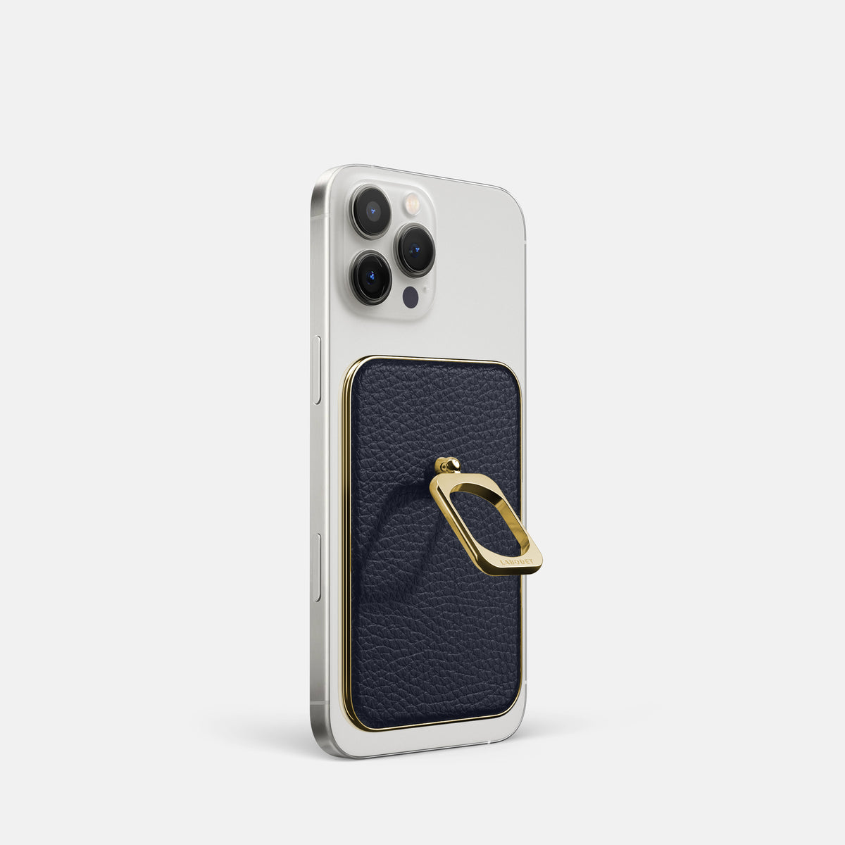 Marine iPhone 16 Pro MagSafe Ring Calf with Gold Metal -1 | Marine-Gold