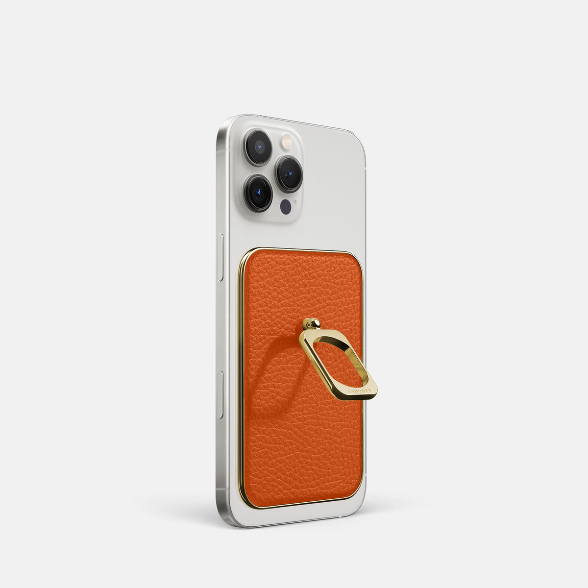 Orange iPhone 16 Pro MagSafe Ring Calf with Gold Metal -1 | Orange-Gold