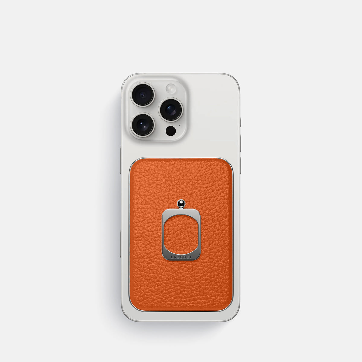 Orange iPhone 16 Pro MagSafe Ring Calf with Steel Metal -2 | Orange-Steel