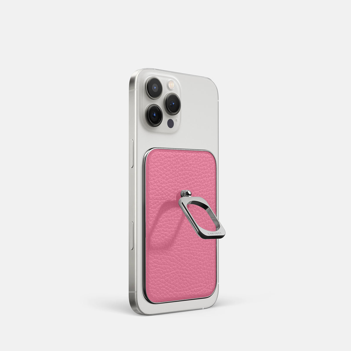 Pink iPhone 16 Pro MagSafe Ring Calf with Steel Metal -1 | Pink-Steel
