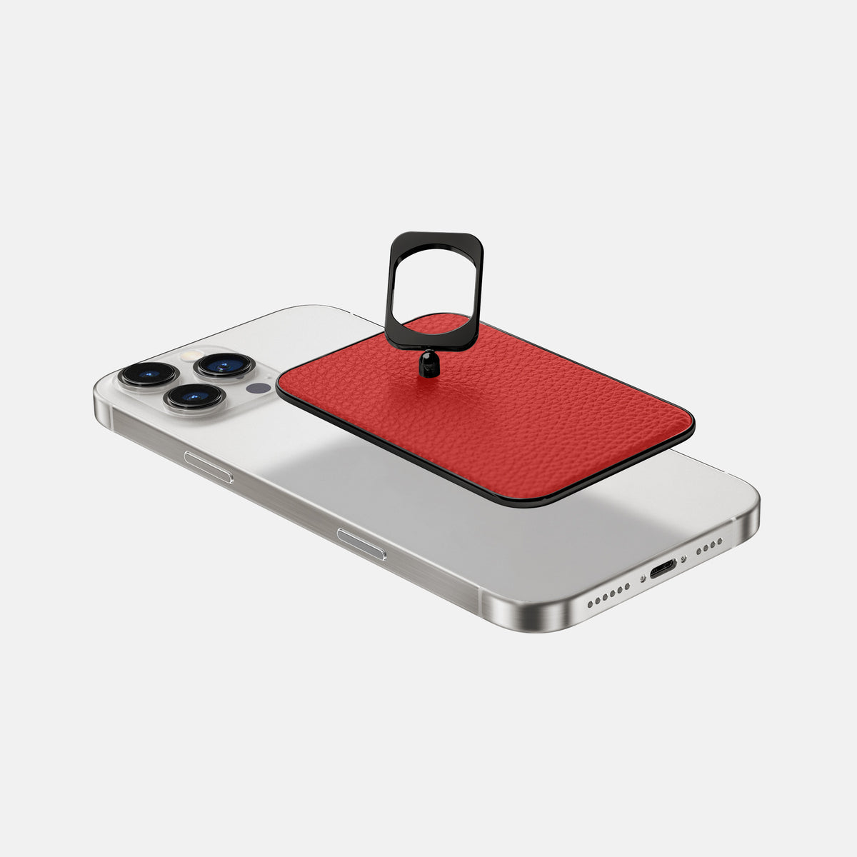 Red iPhone 16 Pro MagSafe Ring Calf with Black Metal -4 | Red-Black