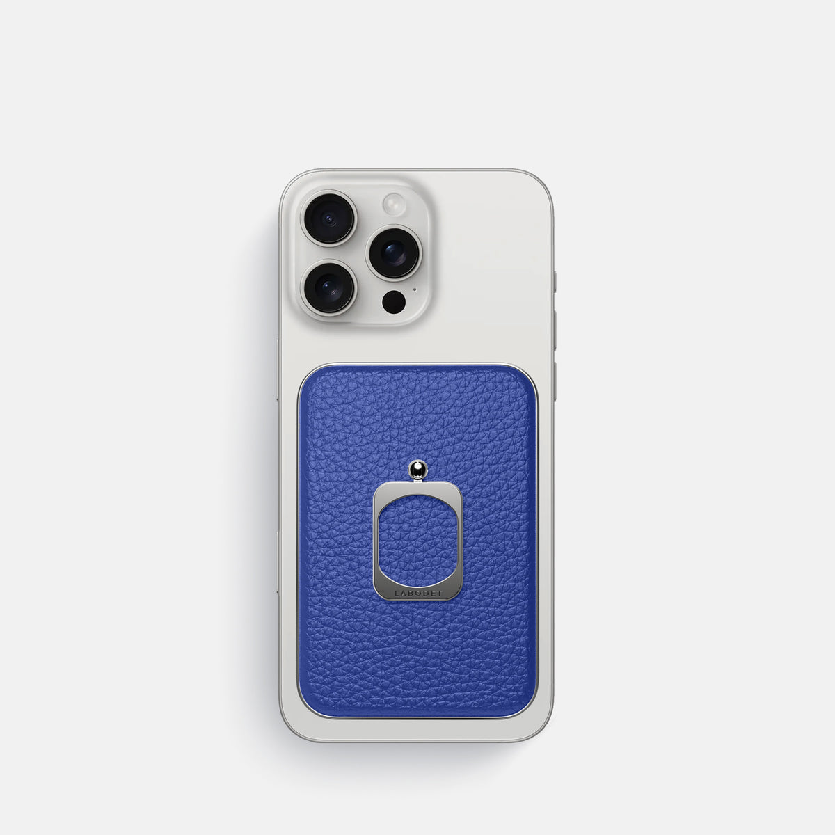 Royal Blue iPhone 16 Pro MagSafe Ring Calf with Steel Metal -2 | Royal-Blue-Steel