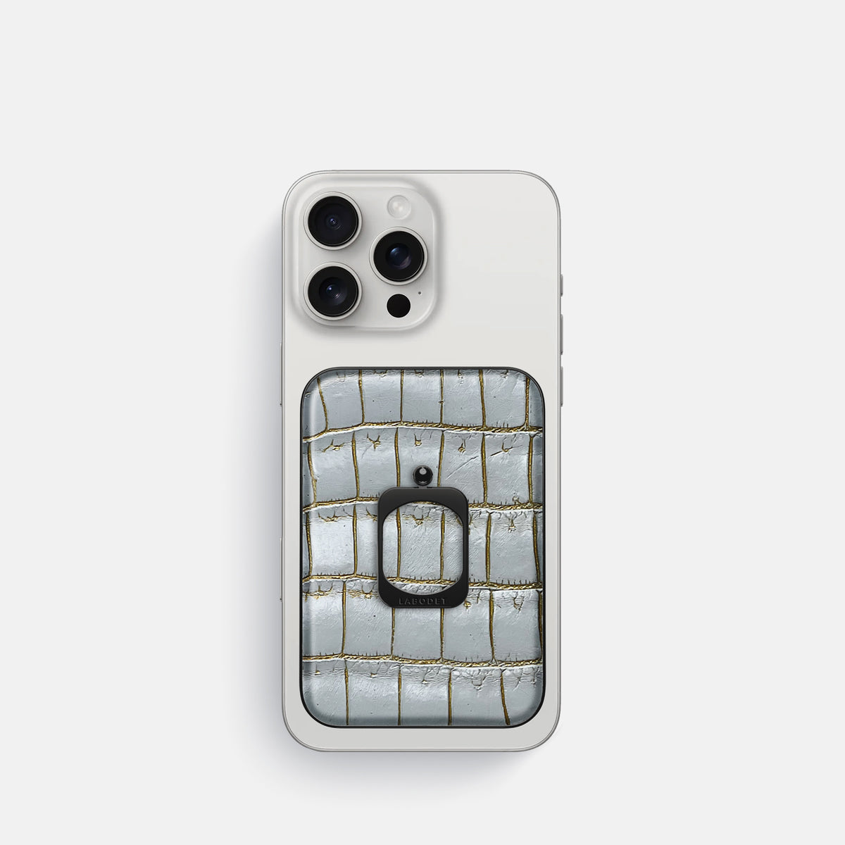 Arctic iPhone 16 Pro MagSafe Ring Himalayan Crocodile with Black Metal -2 | Arctic-Black