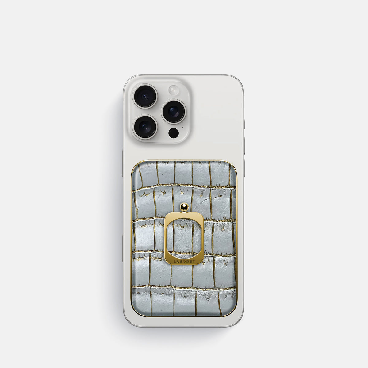 Arctic iPhone 16 Pro MagSafe Ring Himalayan Crocodile with Gold Metal -2 | Arctic-Gold