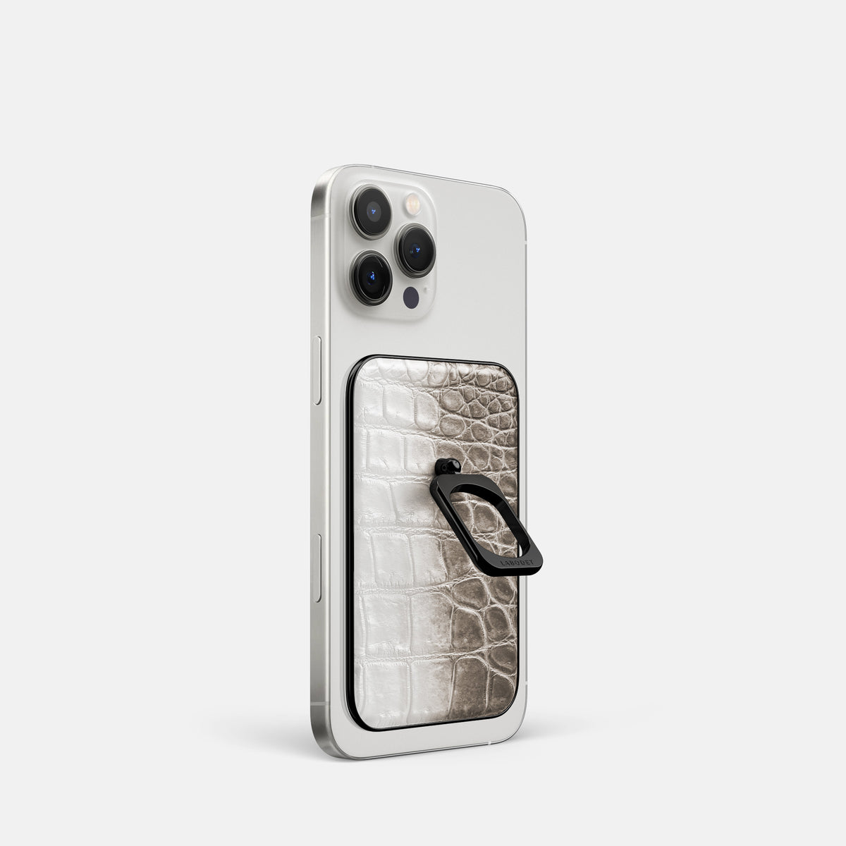 Dark iPhone 16 Pro MagSafe Ring Himalayan Crocodile with Black Metal -1 | Dark-Black