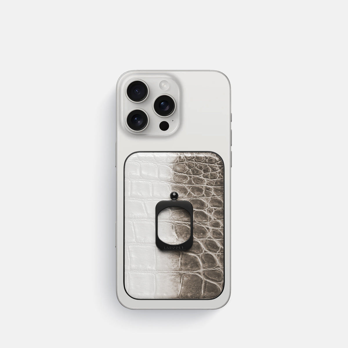 Dark iPhone 16 Pro MagSafe Ring Himalayan Crocodile with Black Metal -2 | Dark-Black