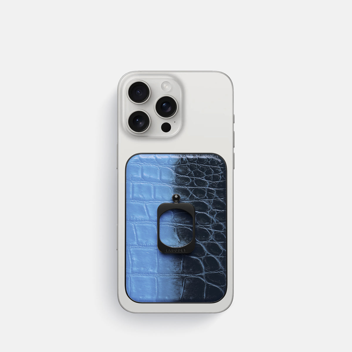 Lavender iPhone 16 Pro MagSafe Ring Himalayan Crocodile with Black Metal -2 | Lavender-Black