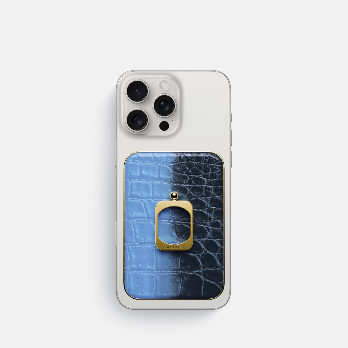 Lavender iPhone 16 Pro MagSafe Ring Himalayan Crocodile with Gold Metal -2 | Lavender-Gold