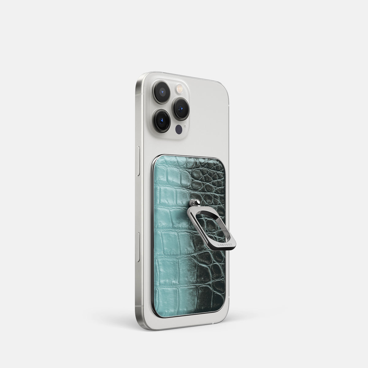 Light-Mint iPhone 16 Pro MagSafe Ring Himalayan Crocodile with Steel Metal -1 | Light-Mint-Steel