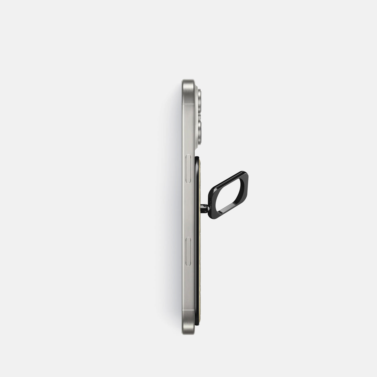 Natural iPhone 16 Pro MagSafe Ring Himalayan Crocodile with Black Metal -3 | Natural-Black