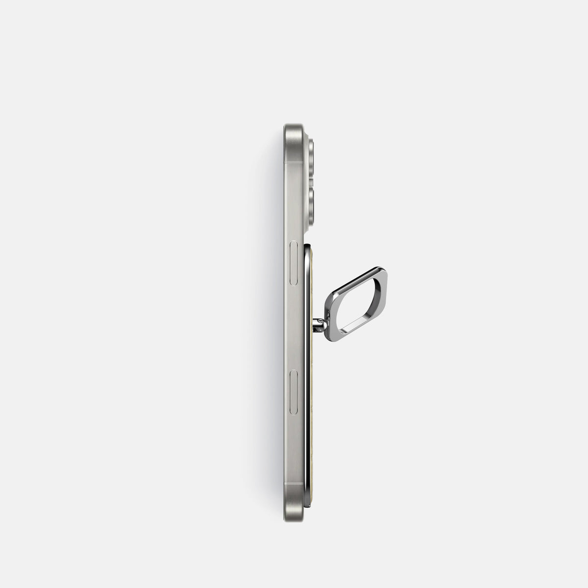 Natural iPhone 16 Pro MagSafe Ring Himalayan Crocodile with Steel Metal -3 | Natural-Steel