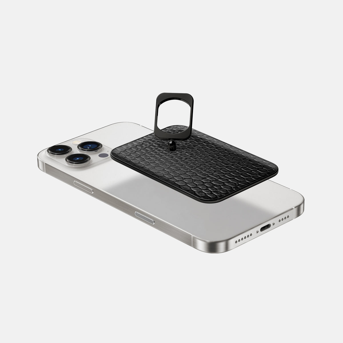 Black iPhone 16 Pro MagSafe Ring Lizard with Black Metal -4 | Black-Black