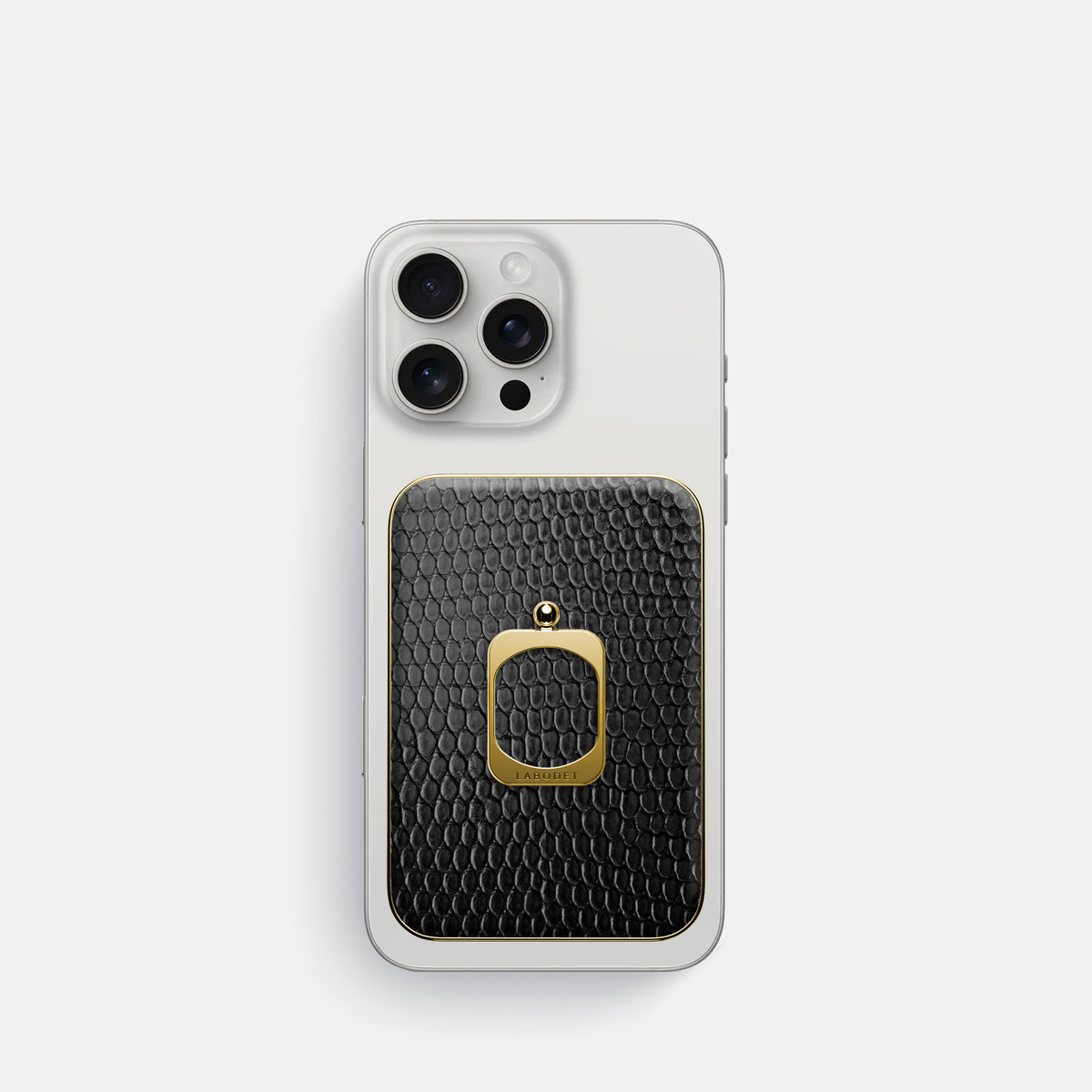 Black iPhone 16 Pro MagSafe Ring Lizard with Gold Metal -2 | Black-Gold