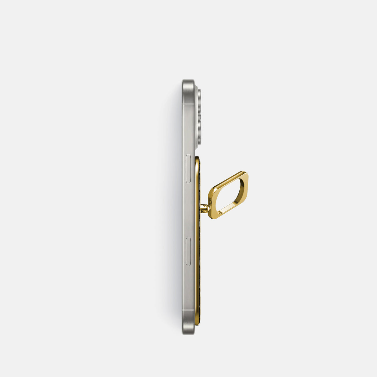 Black iPhone 16 Pro MagSafe Ring Lizard with Gold Metal -3 | Black-Gold