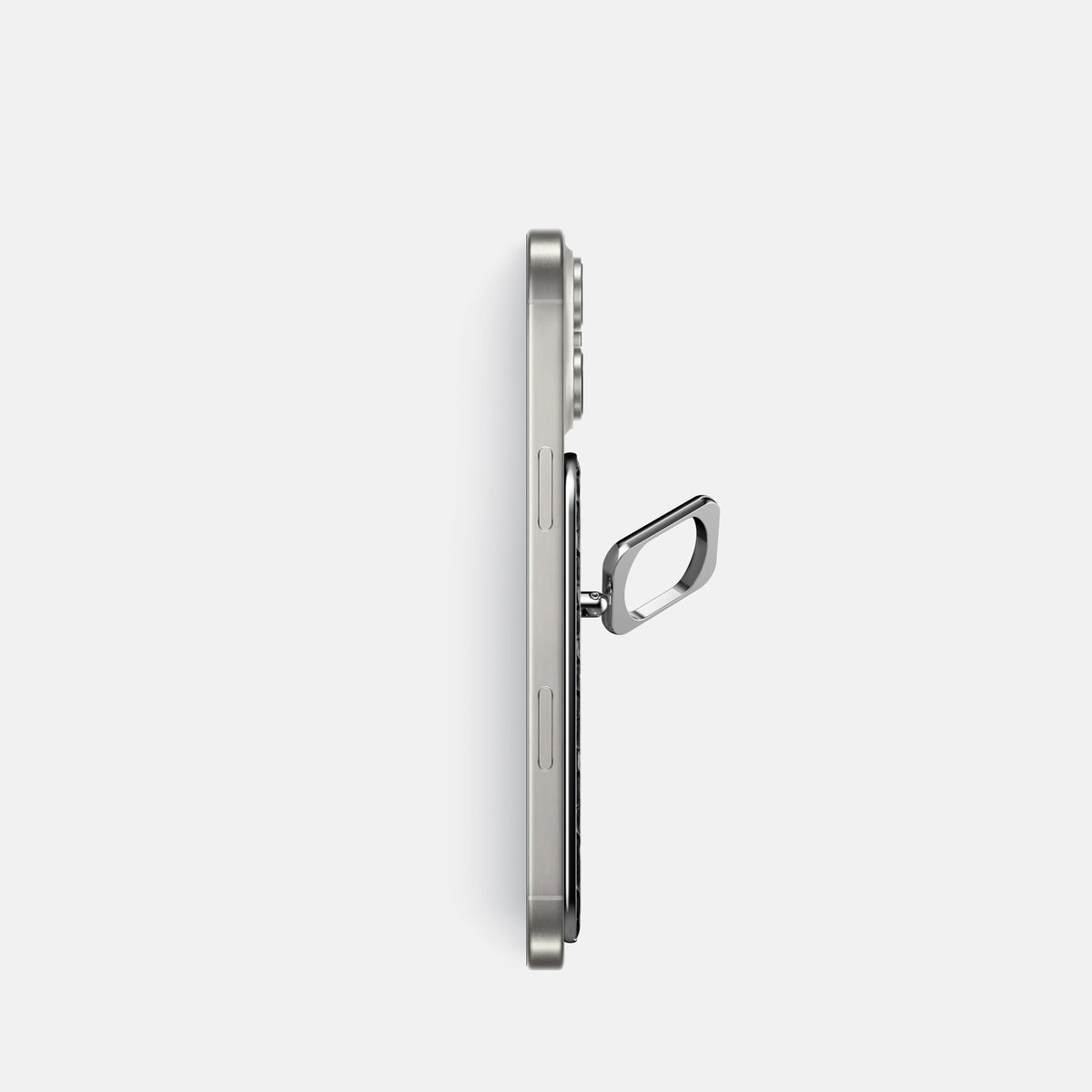 Black iPhone 16 Pro MagSafe Ring Lizard with Steel Metal -3 | Black-Steel