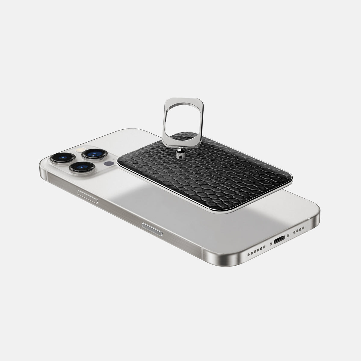 Black iPhone 16 Pro MagSafe Ring Lizard with Steel Metal -4 | Black-Steel
