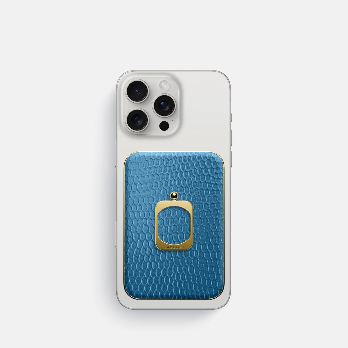 Blue iPhone 16 Pro MagSafe Ring Lizard with Gold Metal -2 | Blue-Gold