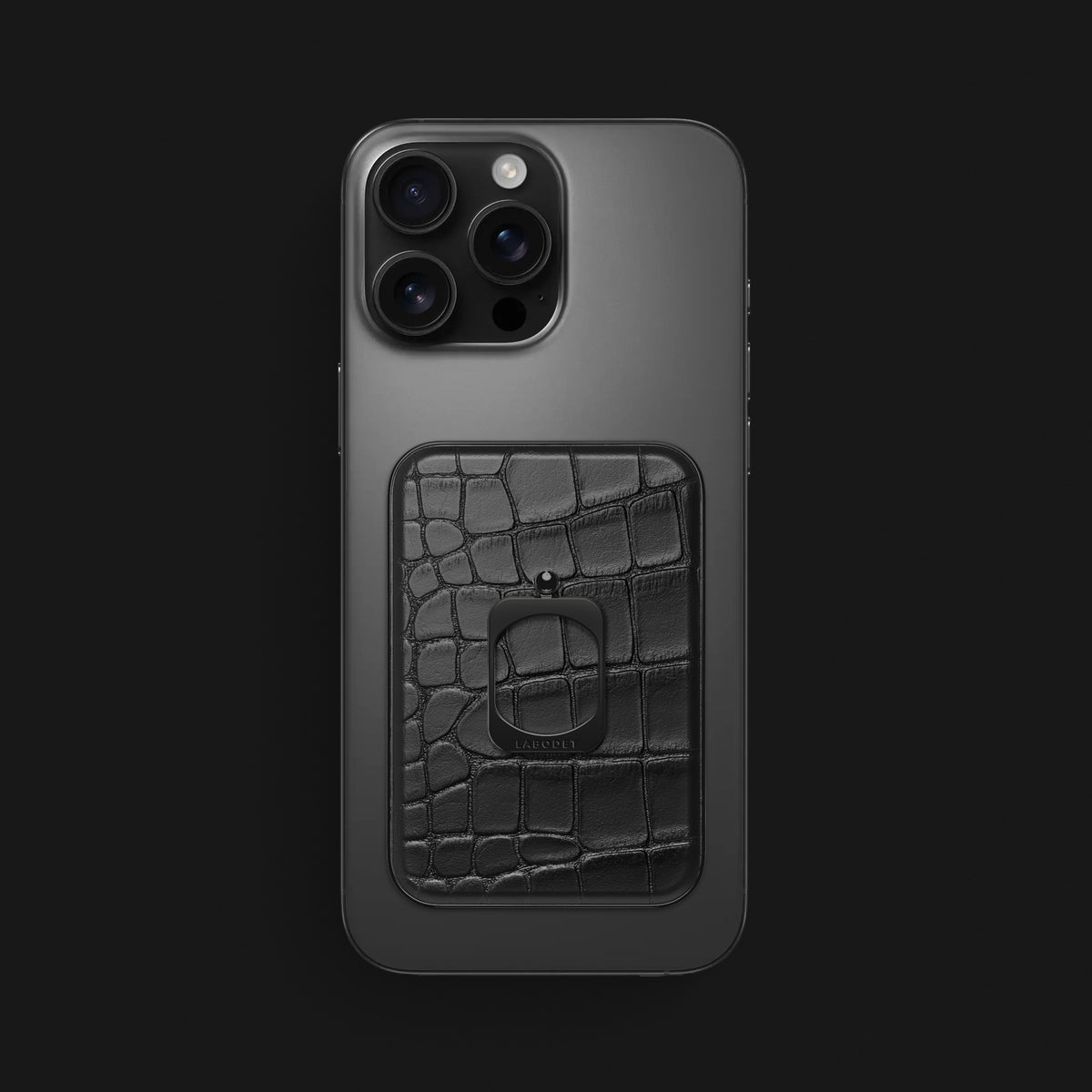 iPhone 16 Pro Max MagSafe Ring Edition-Black Alligator with Black Metal -1 | Edition-Black-Black