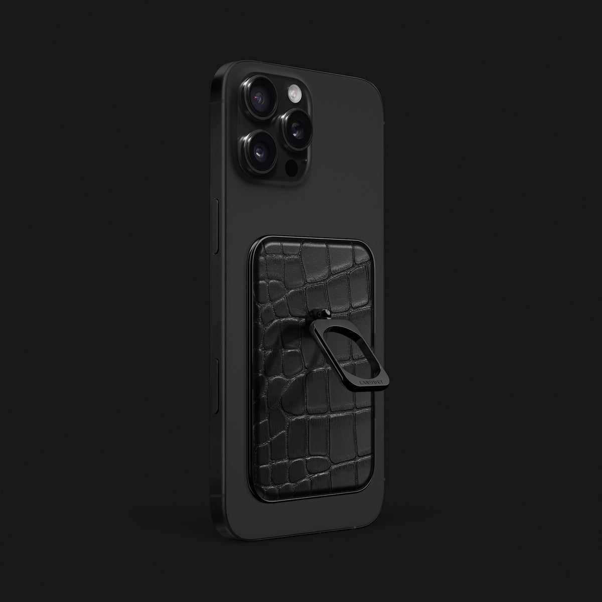 iPhone 16 Pro Max MagSafe Ring Edition-Black Alligator with Black Metal -2 | Edition-Black-Black