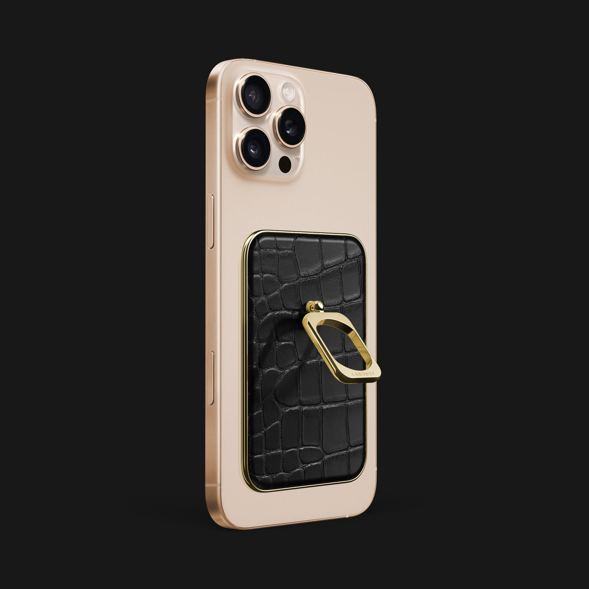 iPhone 16 Pro Max MagSafe Ring Edition-Black Alligator with Gold Metal -2 | Edition-Black-Gold