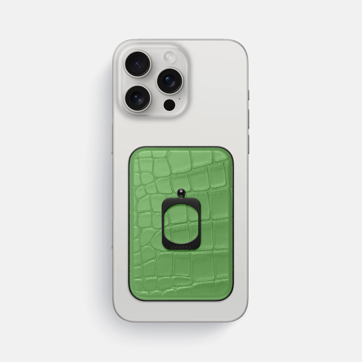 Apple-Green iPhone 16 Pro Max MagSafe Ring Alligator with Black Metal -2 | Apple-Green-Black