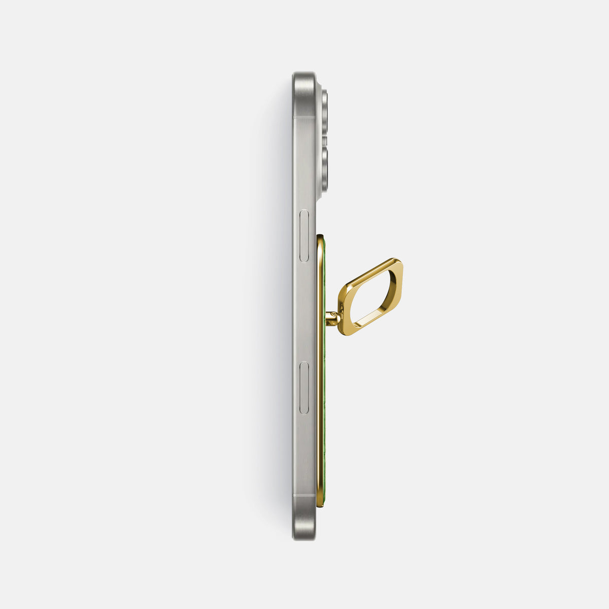 Apple-Green iPhone 16 Pro Max MagSafe Ring Alligator with Gold Metal -3 | Apple-Green-Gold