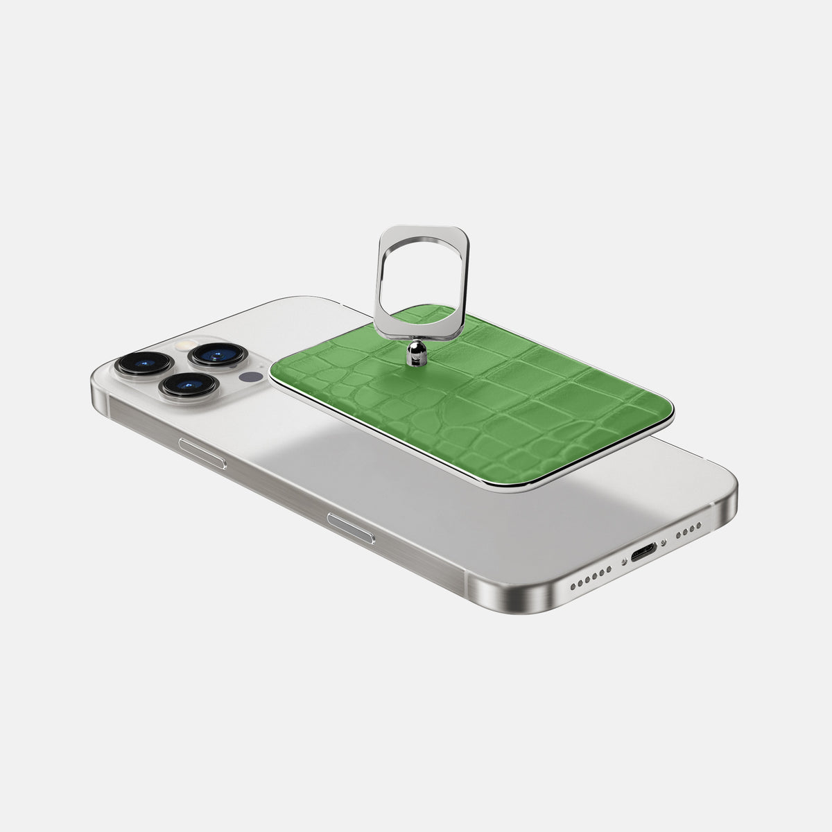 Apple-Green iPhone 16 Pro Max MagSafe Ring Alligator with Steel Metal -4 | Apple-Green-Steel
