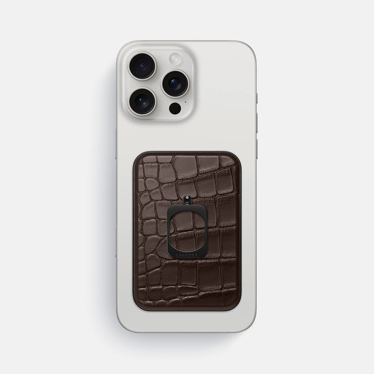 Dark-Brown iPhone 16 Pro Max MagSafe Ring Alligator with Black Metal -2 | Dark-Brown-Black