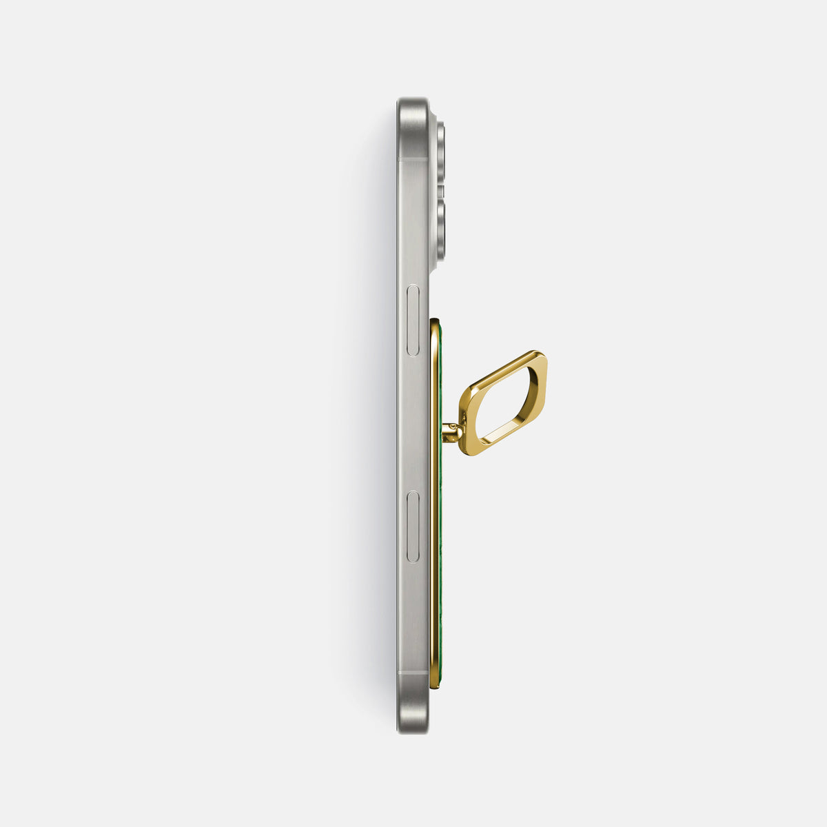 Forest-Green iPhone 16 Pro Max MagSafe Ring In Alligator with Gold Metal -3 | Forest-Green-Gold