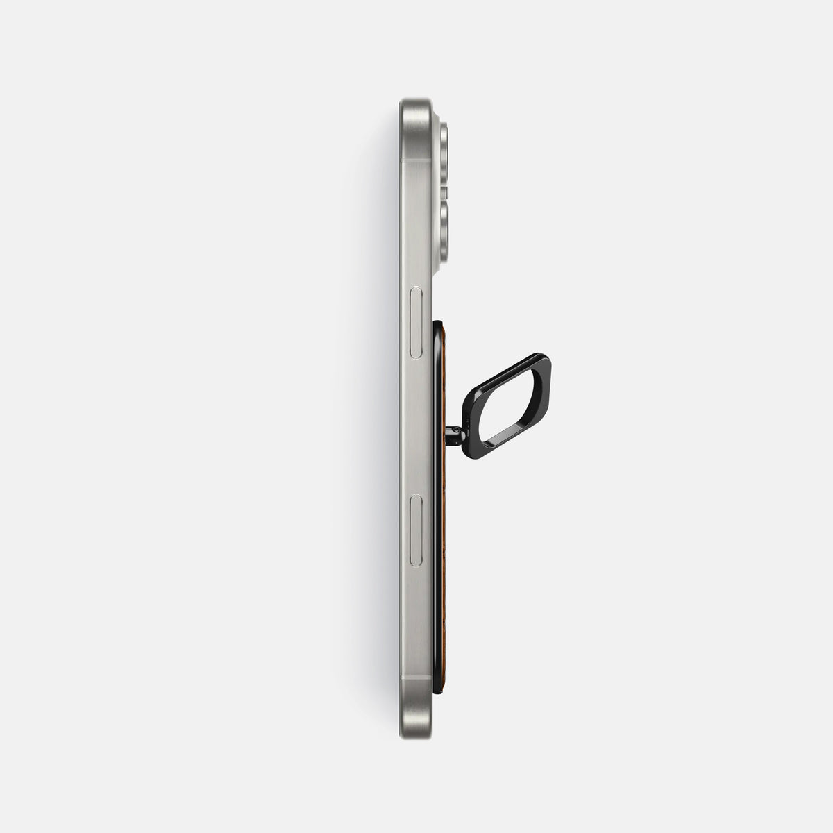 Honey iPhone 16 Pro Max MagSafe Ring Alligator with Black Metal -3 | Honey-Black