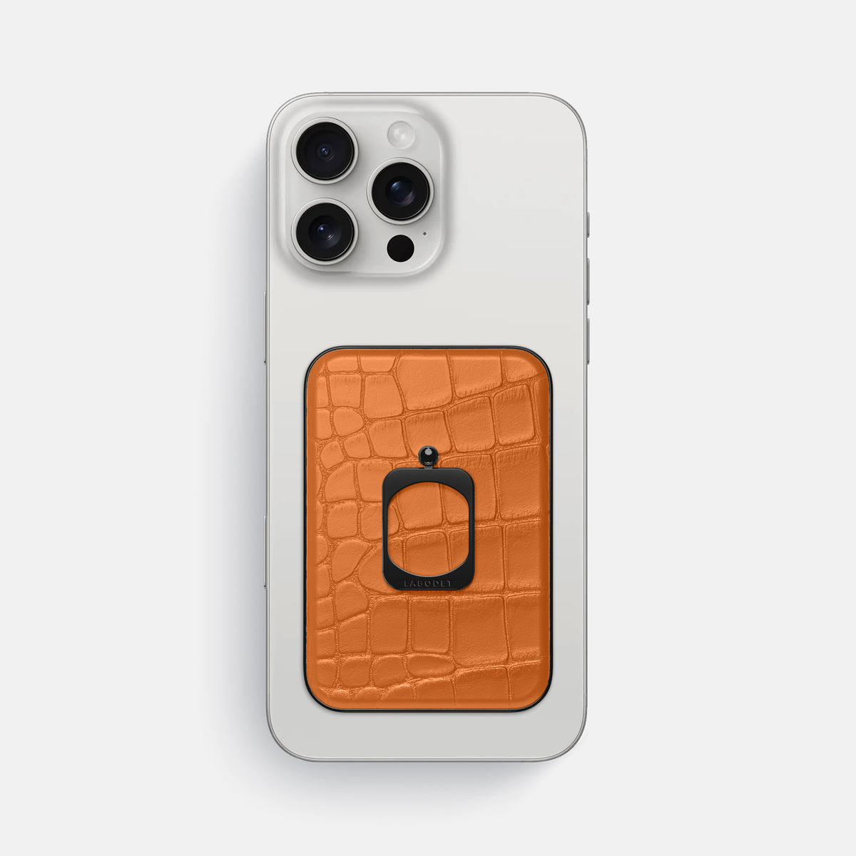 Orange iPhone 16 Pro Max MagSafe Ring Alligator with Black Metal -2 | Orange-Black