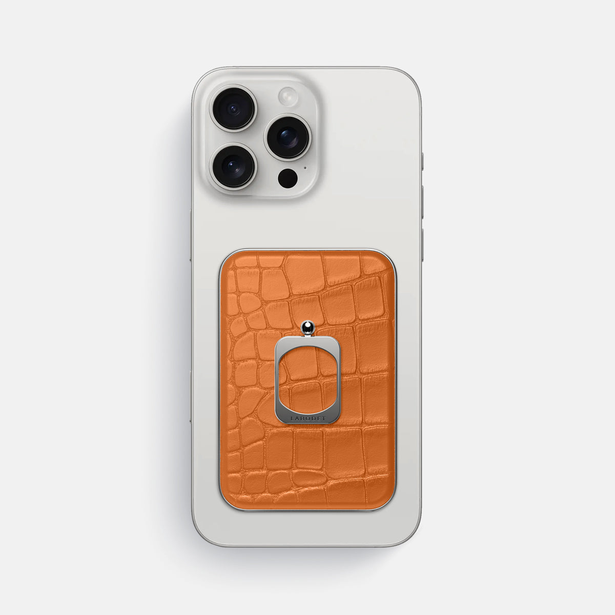 Orange iPhone 16 Pro Max MagSafe Ring Alligator with Steel Metal -2 | Orange-Steel