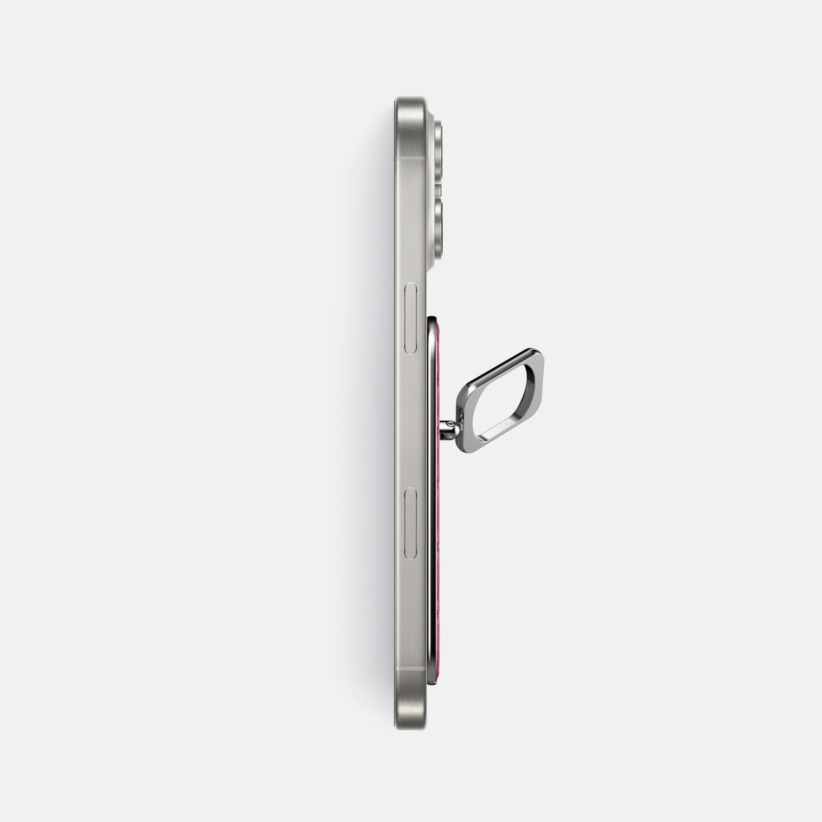 Pink iPhone 16 Pro Max MagSafe Ring Alligator with Steel Metal -3 | Pink-Steel