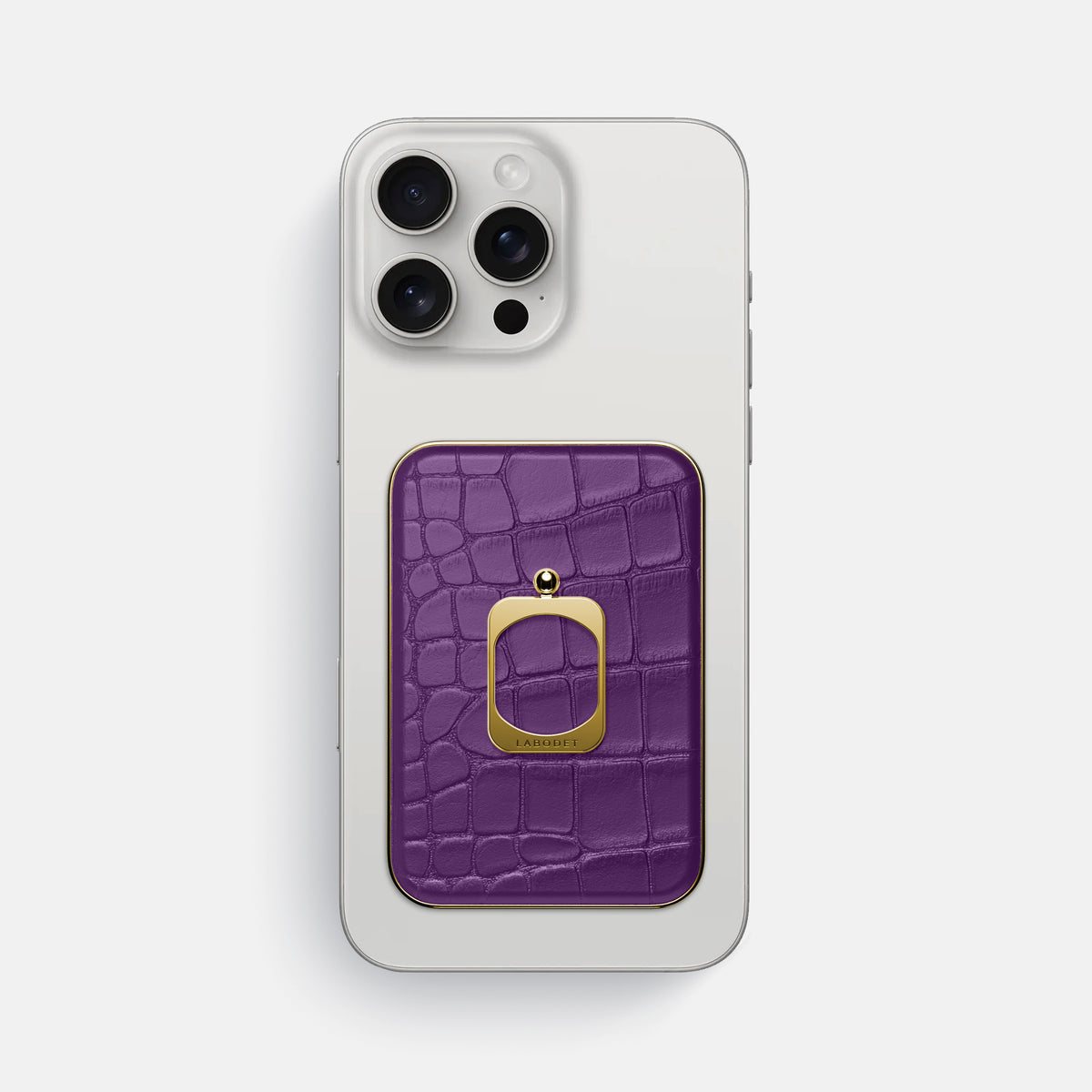 Purple iPhone 16 Pro Max MagSafe Ring Alligator with Gold Metal -2 | Purple-Gold