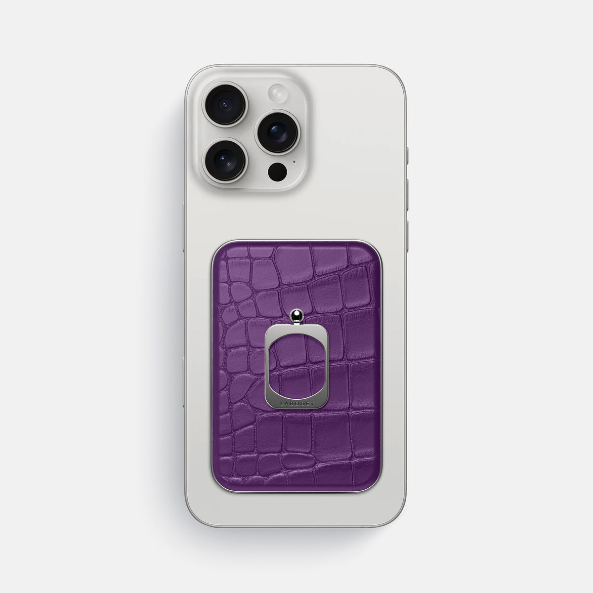 Purple iPhone 16 Pro Max MagSafe Ring Alligator with Steel Metal -2 | Purple-Steel