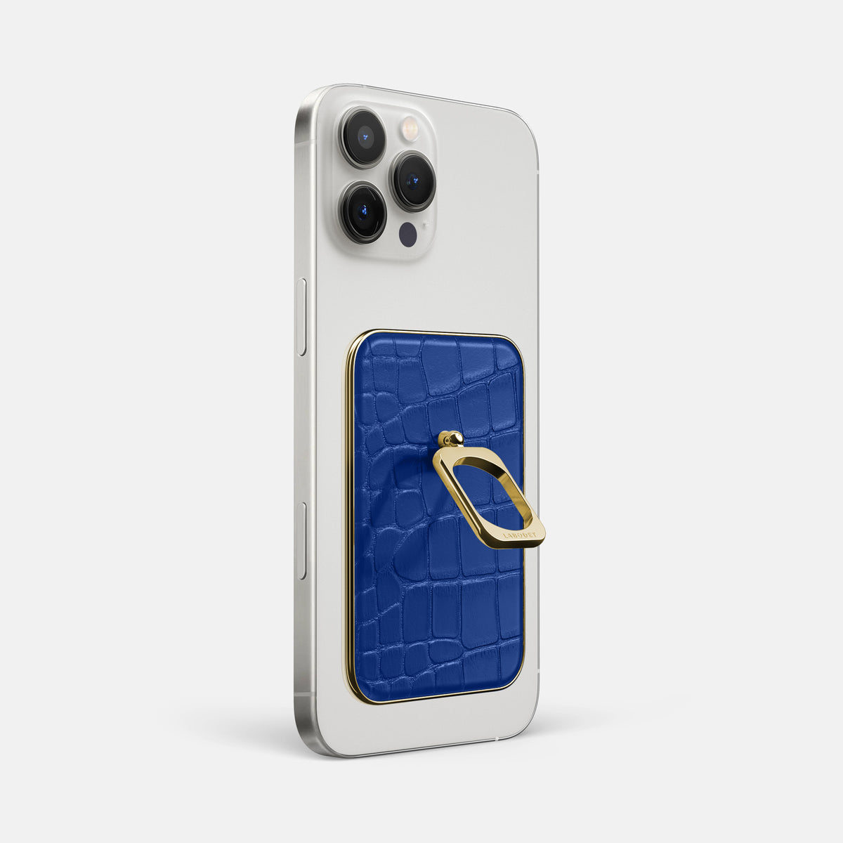 Royal Blue iPhone 16 Pro Max MagSafe Ring Alligator with Gold Metal -1 | Royal-Blue-Gold