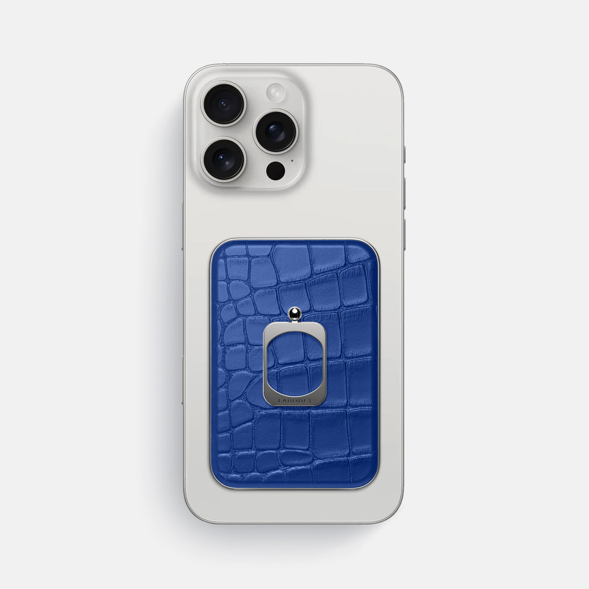 Royal Blue iPhone 16 Pro Max MagSafe Ring Alligator with Steel Metal -2 | Royal-Blue-Steel