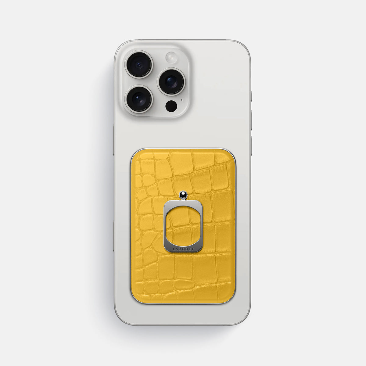 Yellow iPhone 16 Pro Max MagSafe Ring Alligator with Steel Metal -2 | Yellow-Steel