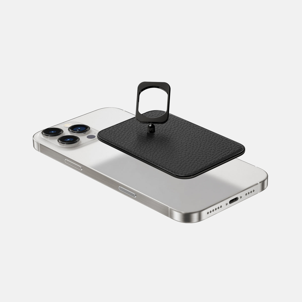 Black iPhone 16 Pro Max MagSafe Ring Calf with Black Metal -4 | Black-Black