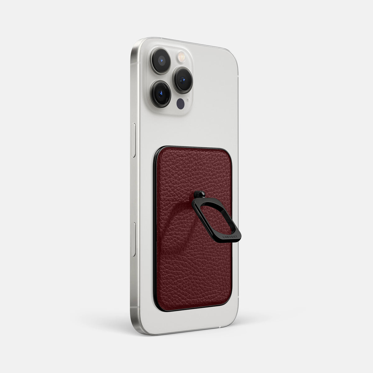 Bordeaux iPhone 16 Pro Max MagSafe Ring Calf with Black Metal -1 | Bordeaux-Black