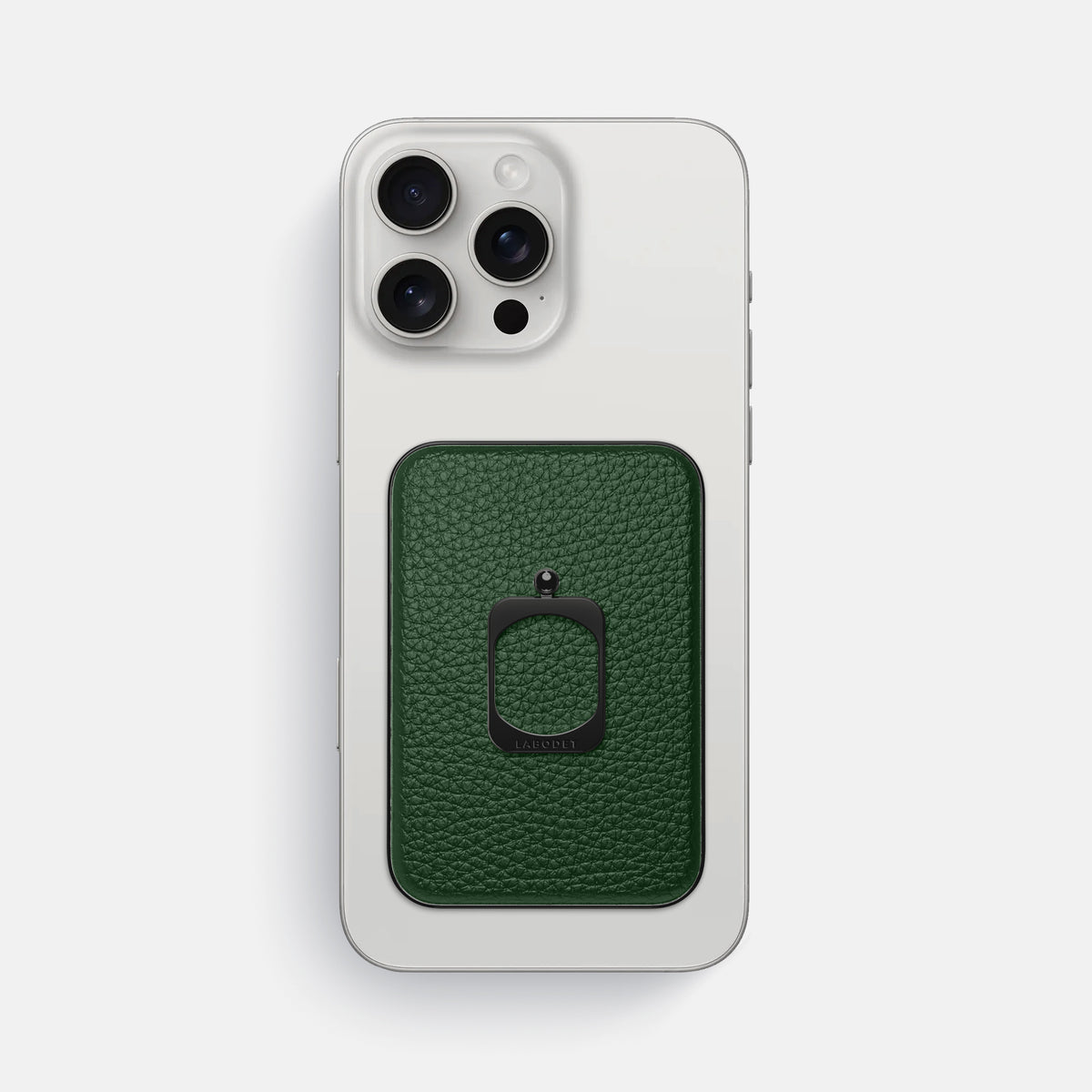 Dark Green iPhone 16 Pro Max MagSafe Ring Calf with Black Metal -2 | Dark-Green-Black