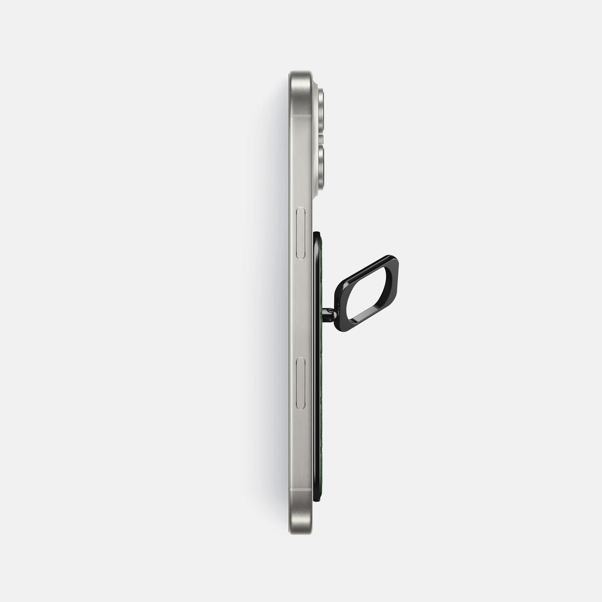Dark Green iPhone 16 Pro Max MagSafe Ring Calf with Black Metal -3 | Dark-Green-Black