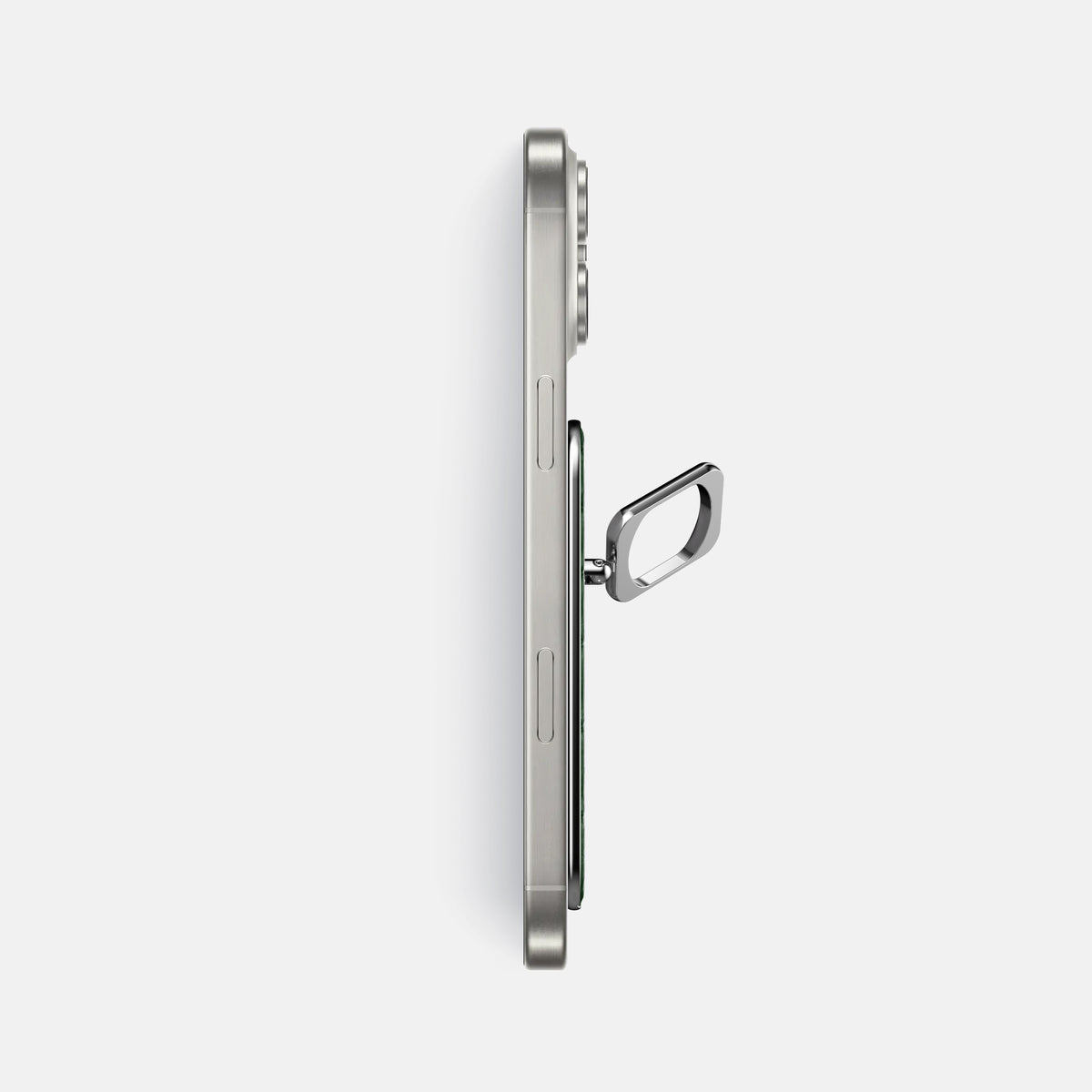 Dark Green iPhone 16 Pro Max MagSafe Ring Calf with Steel Metal -3 | Dark-Green-Steel