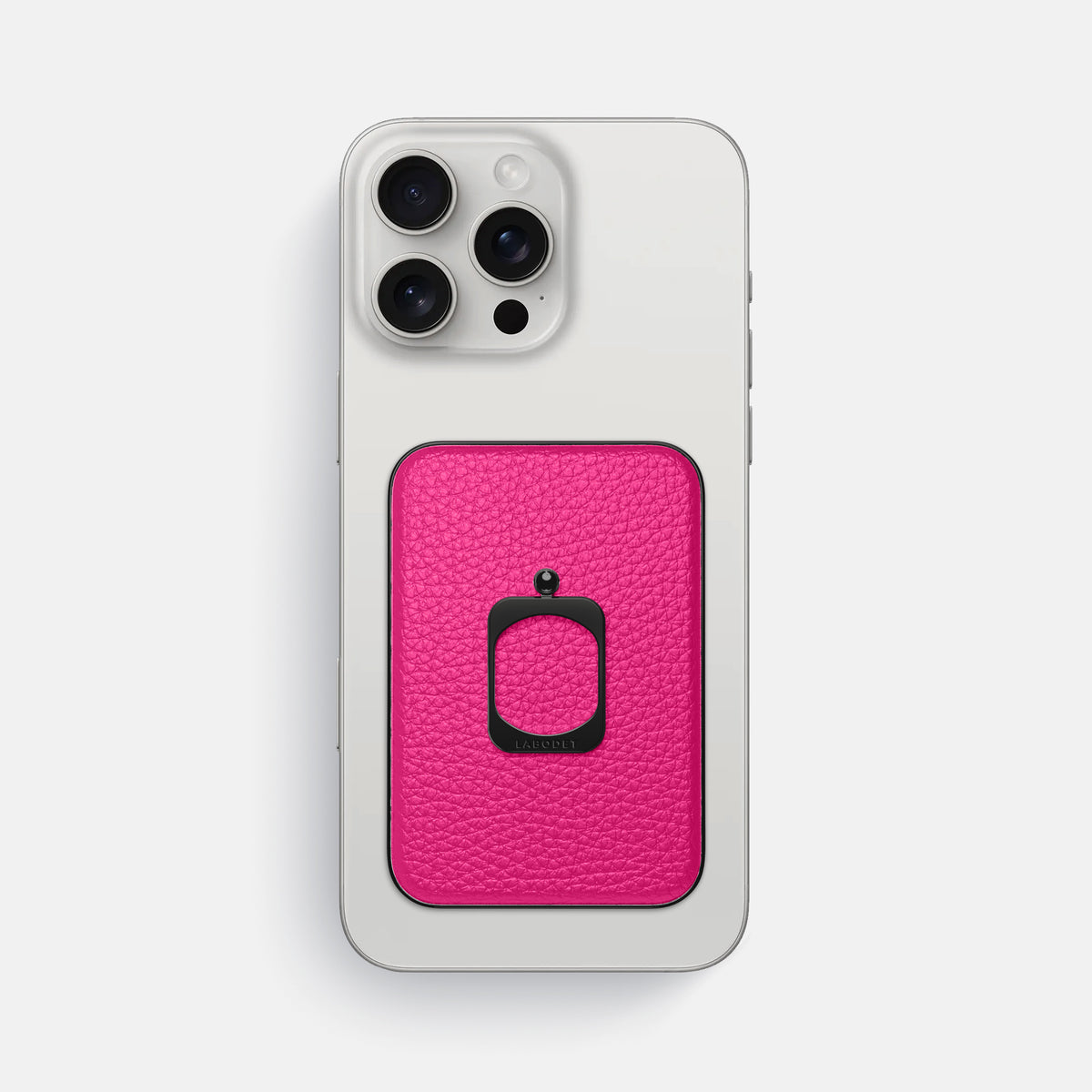 Magenta iPhone 16 Pro Max MagSafe Ring Calf with Black Metal -2 | Magenta-Black