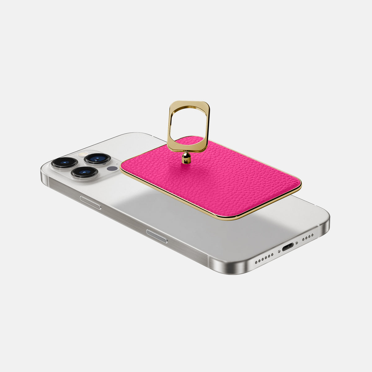 Magenta iPhone 16 Pro Max MagSafe Ring Calf with Gold Metal -4 | Magenta-Gold