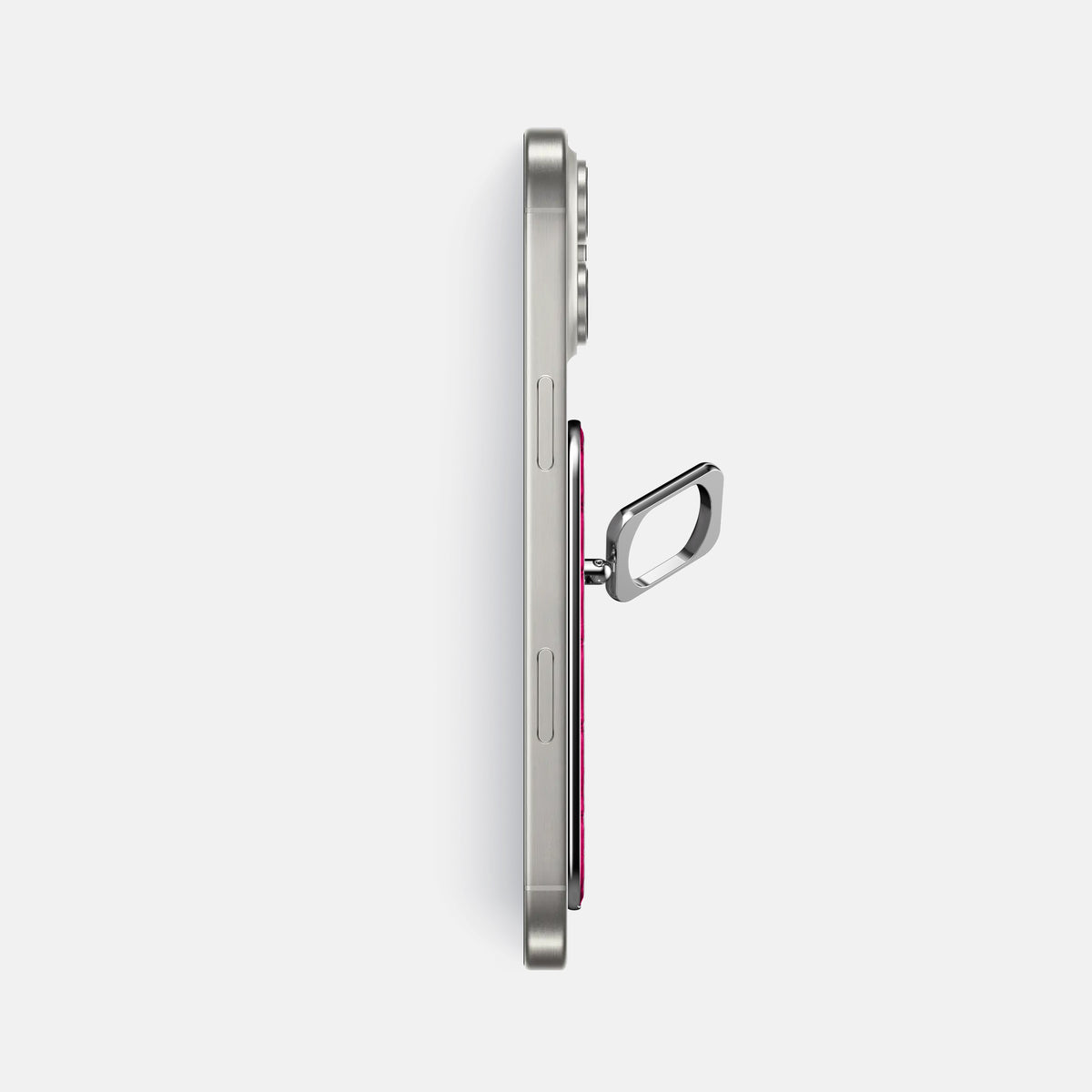 Magenta iPhone 16 Pro Max MagSafe Ring Calf with Steel Metal -3 | Magenta-Steel
