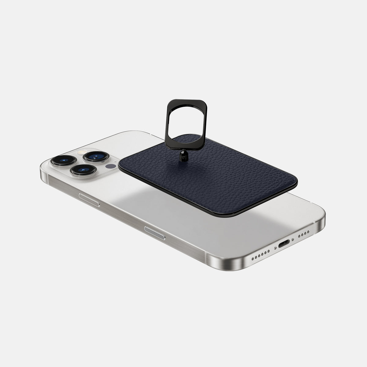 Marine iPhone 16 Pro Max MagSafe Ring Calf with Black Metal -4 | Marine-Black